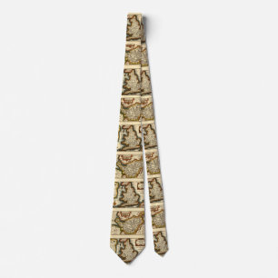 Cheshire (Chester) County England Antiquarian Map Tie