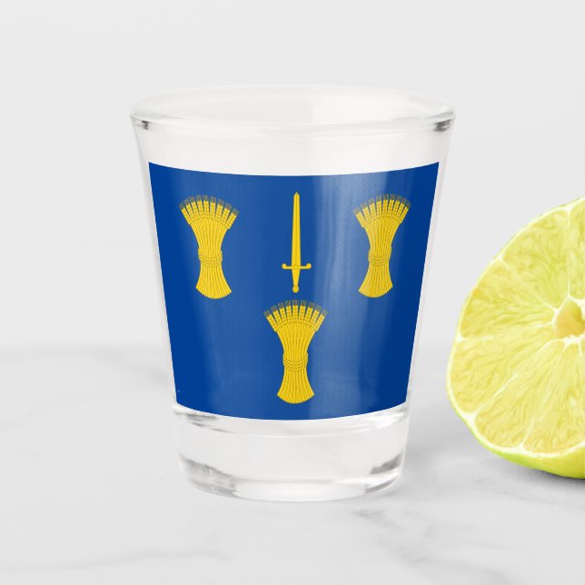 Cheshire county flag shot glass (Front)