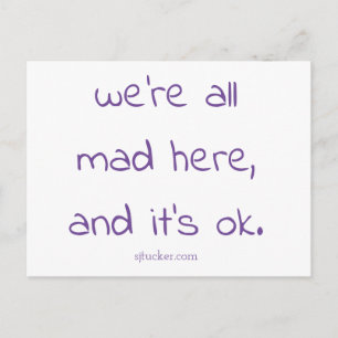 "Cheshire Kitten" lyrics postcard