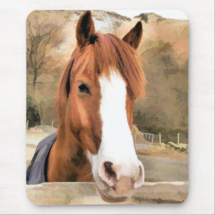 CHESNUT HORSE MOUSE MAT