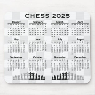 Chess 2025 Calendar Mousepad