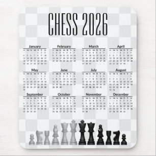 Chess 2026 Calendar Mousepad