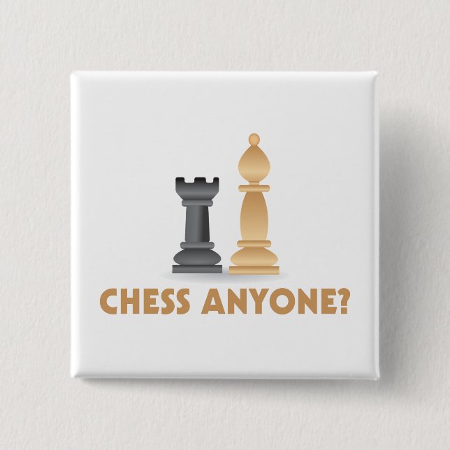 Chess Anyone Chess Pieces 15 Cm Square Badge (Front)