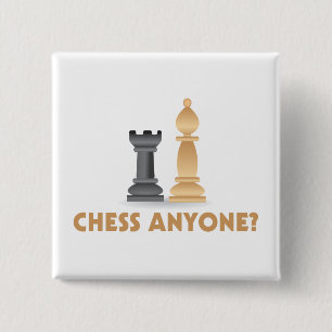 Chess Anyone Chess Pieces 15 Cm Square Badge