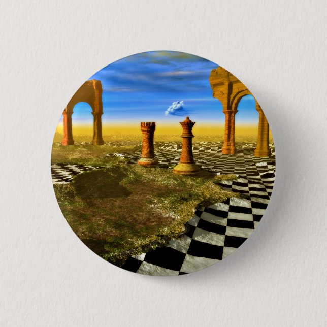Chess Art 6 Cm Round Badge (Front)