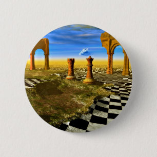 Chess Art 6 Cm Round Badge