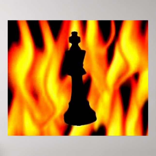 CHESS ART FLAMING HOT KING POSTER (Front)