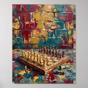 Chess Art Vintage Painting Poster