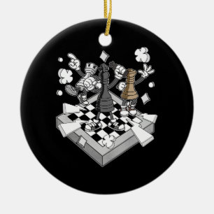 chess battle figures chessman checkmate chess play ceramic tree decoration