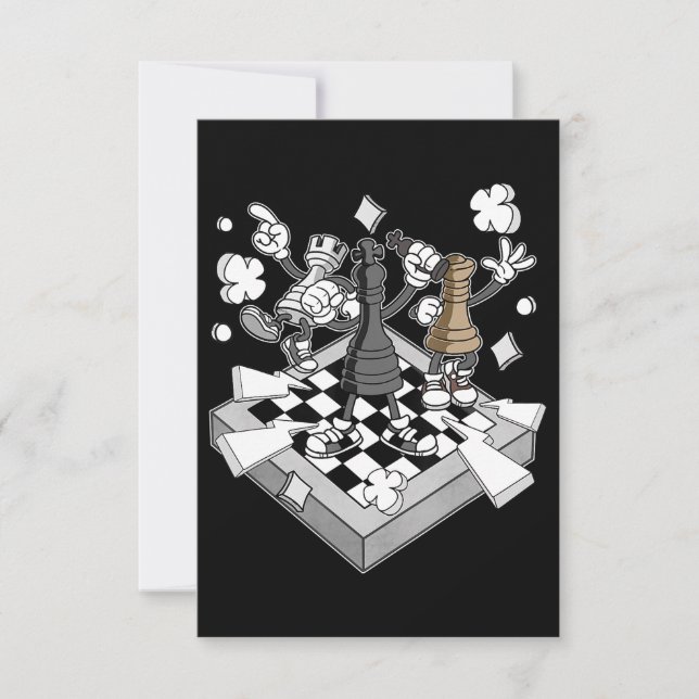 chess battle figures chessman checkmate chess play invitation (Front)