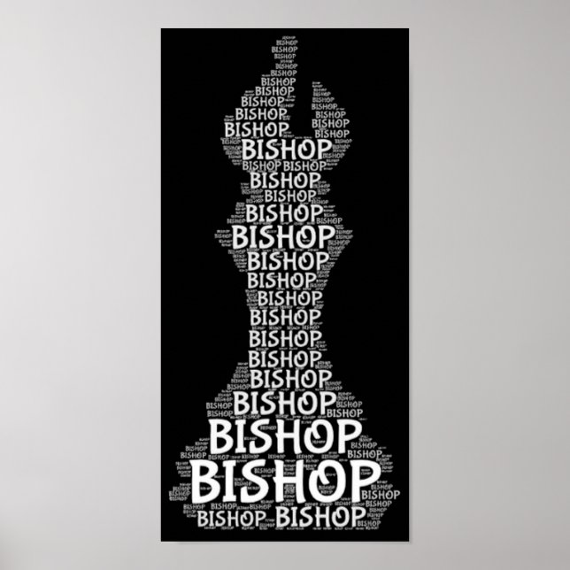 Chess Bishop Word Picture Poster (Front)