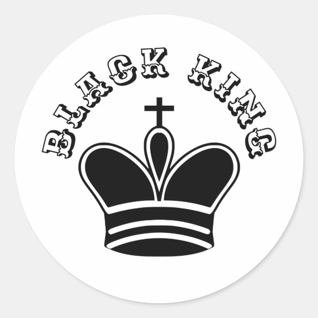 Chess Black King Classic Round Sticker (Front)