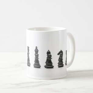 Chess black pieces coffee mug