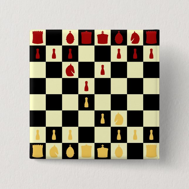 Chess Board 15 Cm Square Badge (Front)