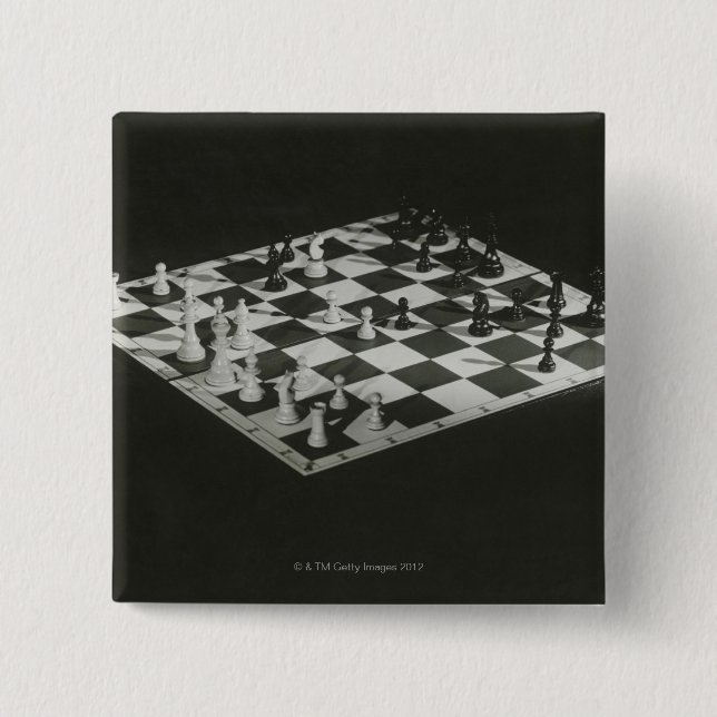 Chess Board 15 Cm Square Badge (Front)