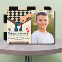 Chess Board Birthday Invitation Photo Game night