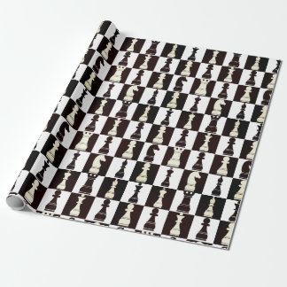 Chess Board Black and White Pattern Wrapping Paper