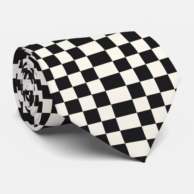 Chess board black and white tie (Rolled)