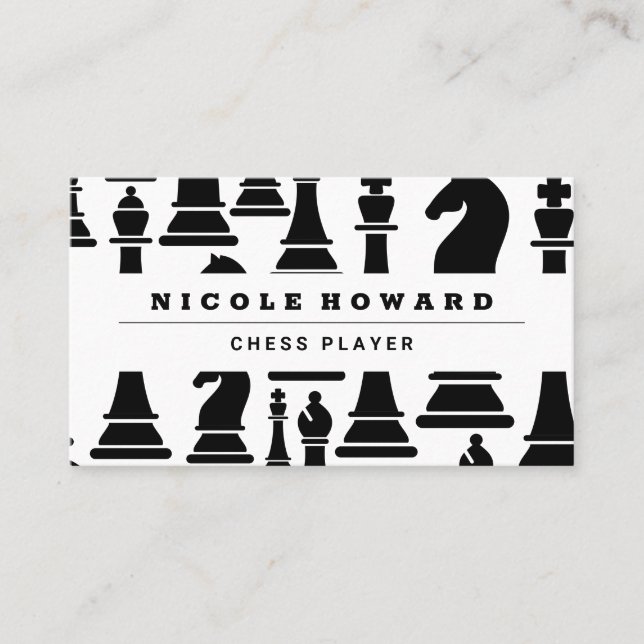 Chess Board | Chess Pieces Business Card (Front)
