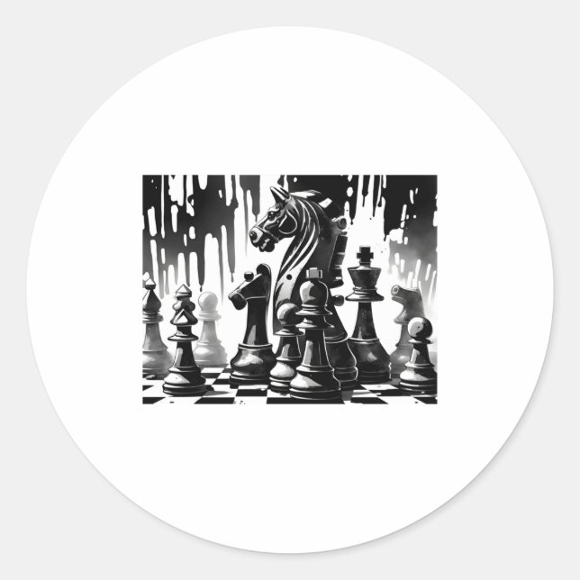 Chess Board  Classic Round Sticker (Front)