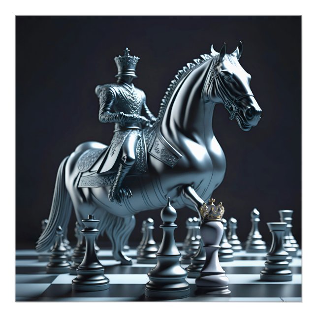 Chess board game background photo print (Front)