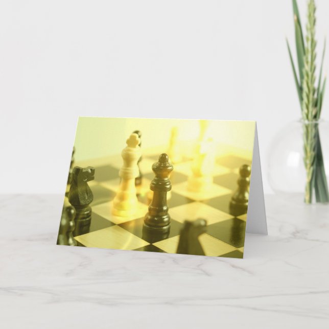 Chess Board Greeting Card (Front)