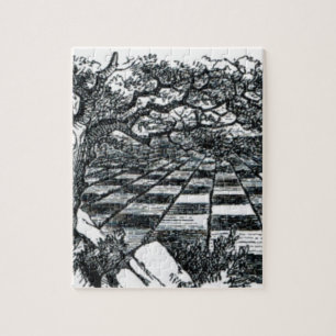 Chess Board in Wonderland Jigsaw Puzzle
