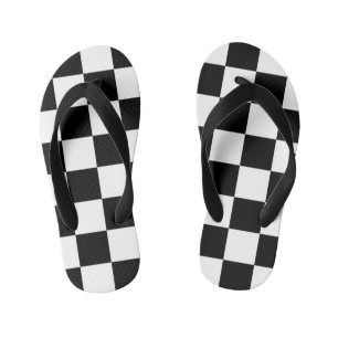 chess board kid's flip flops