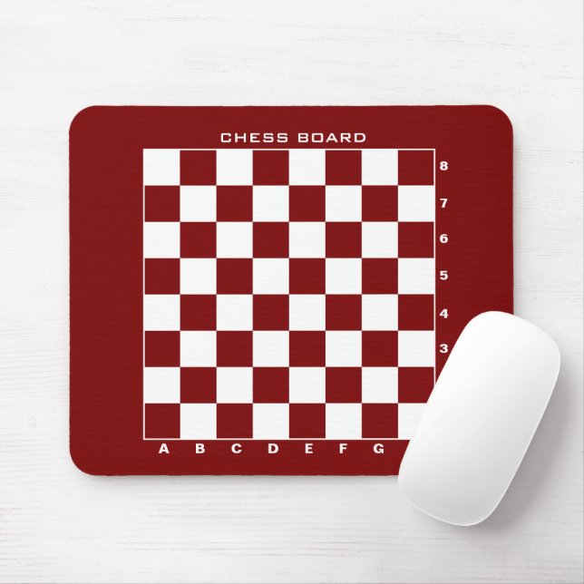 Chess board layout with numbers and letters custom mouse mat (With Mouse)