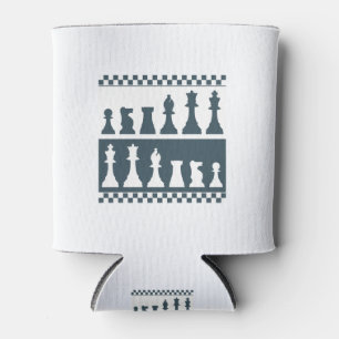 Chess Board Pieces Can Cooler