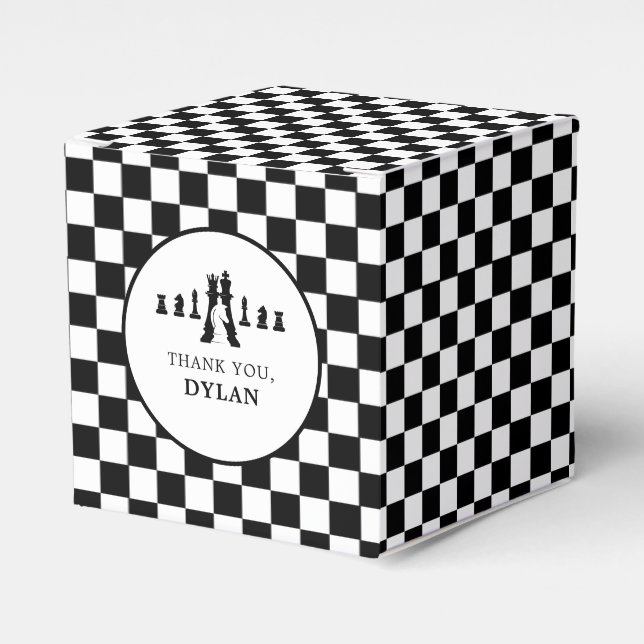 Chess Board & Pieces Game Night Any Age Birthday Favour Box (Front Side)