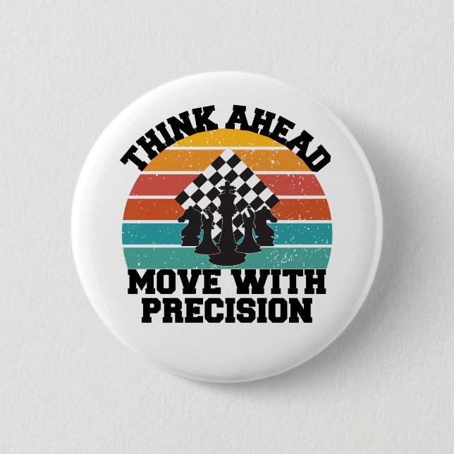 Chess Board Pieces Strategy Precision Mind Game 6 Cm Round Badge (Front)