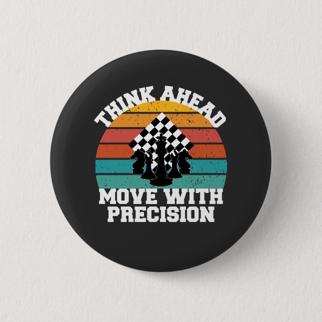 Chess Board Pieces Strategy Precision Mind Game 6 Cm Round Badge (Front)