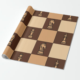 Chess Board Pieces Wrapping Paper