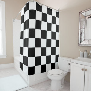 chess board shower curtain