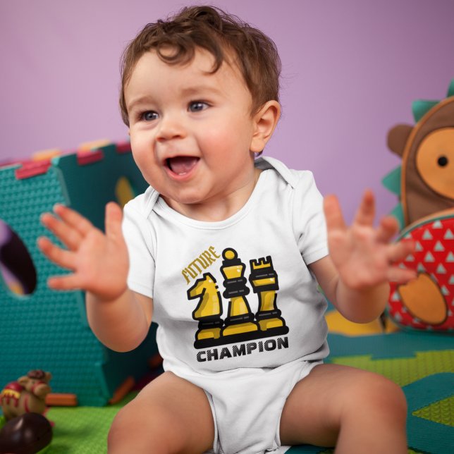 Chess Board Style  Baby Bodysuit (future chess champ game champion baby clothes.)