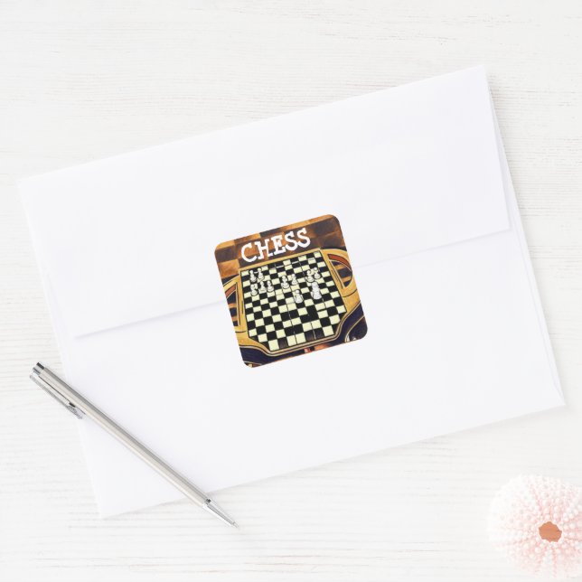 CHESS BOARD STYLE SQUARE STICKER (Envelope)