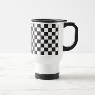 Chess board style travel mug