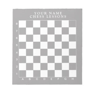 Chess board with numbers and letters lesson notepad