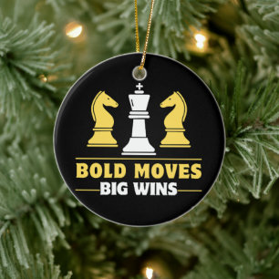 Chess - Bold moves, big wins Ceramic Tree Decoration