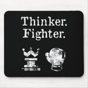 Chess Boxer Thinker Fighter Boxing Chess Lover Gif Mouse Mat