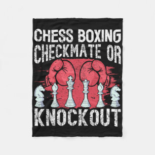 Chess Boxing Checkmate Or Knockout Fun Fleece Blanket