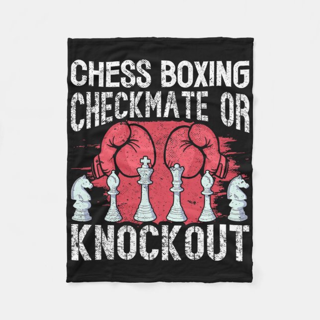 Chess Boxing Checkmate Or Knockout Fun  Fleece Blanket (Front)