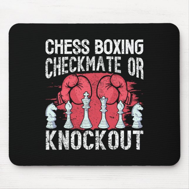 Chess Boxing Checkmate Or Knockout Fun  Mouse Mat (Front)