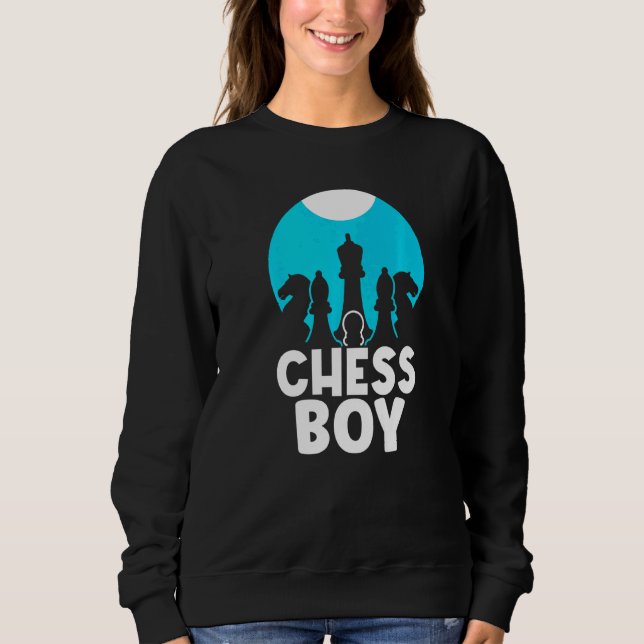 Chess Boy Hobby Match Sayings Player Sweatshirt (Front)