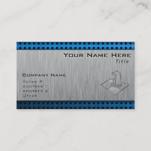 Chess; Brushed Metal-look Business Card