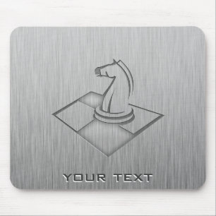 Chess; Brushed Metal-look Mouse Mat