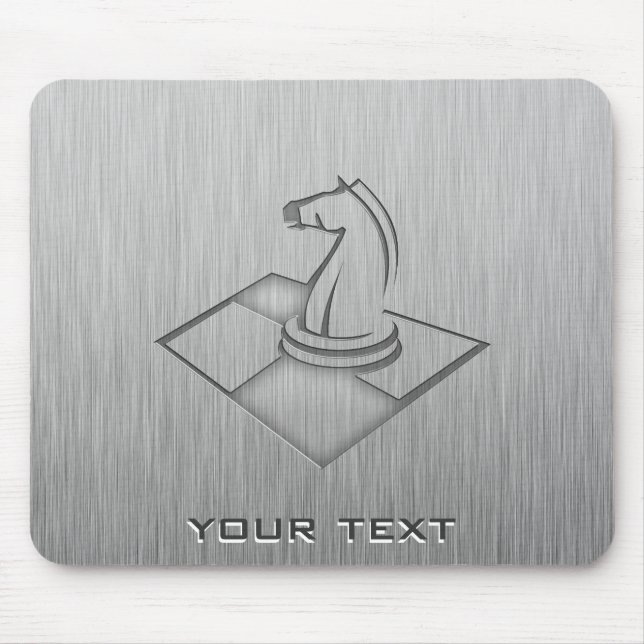 Chess; Brushed Metal-look Mouse Mat (Front)