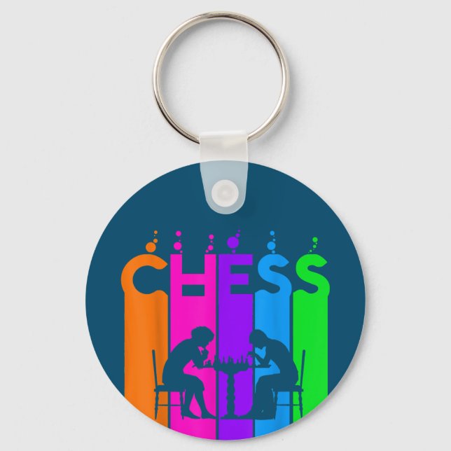 Chess Bubble Hobby And Sport Gift Idea Key Ring (Front)