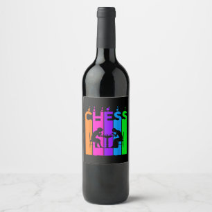 Chess Bubble Hobby And Sport Gift Idea Wine Label
